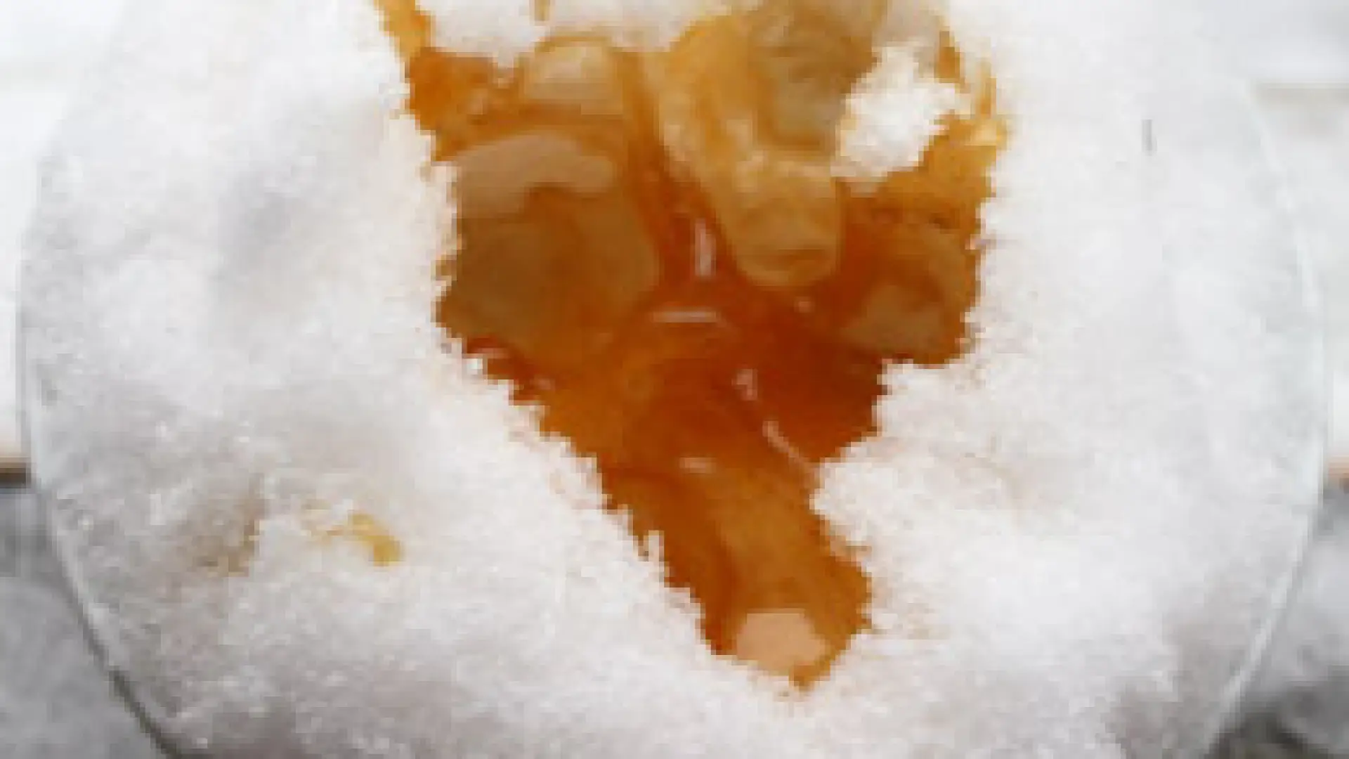 Maple syrup on corn snow