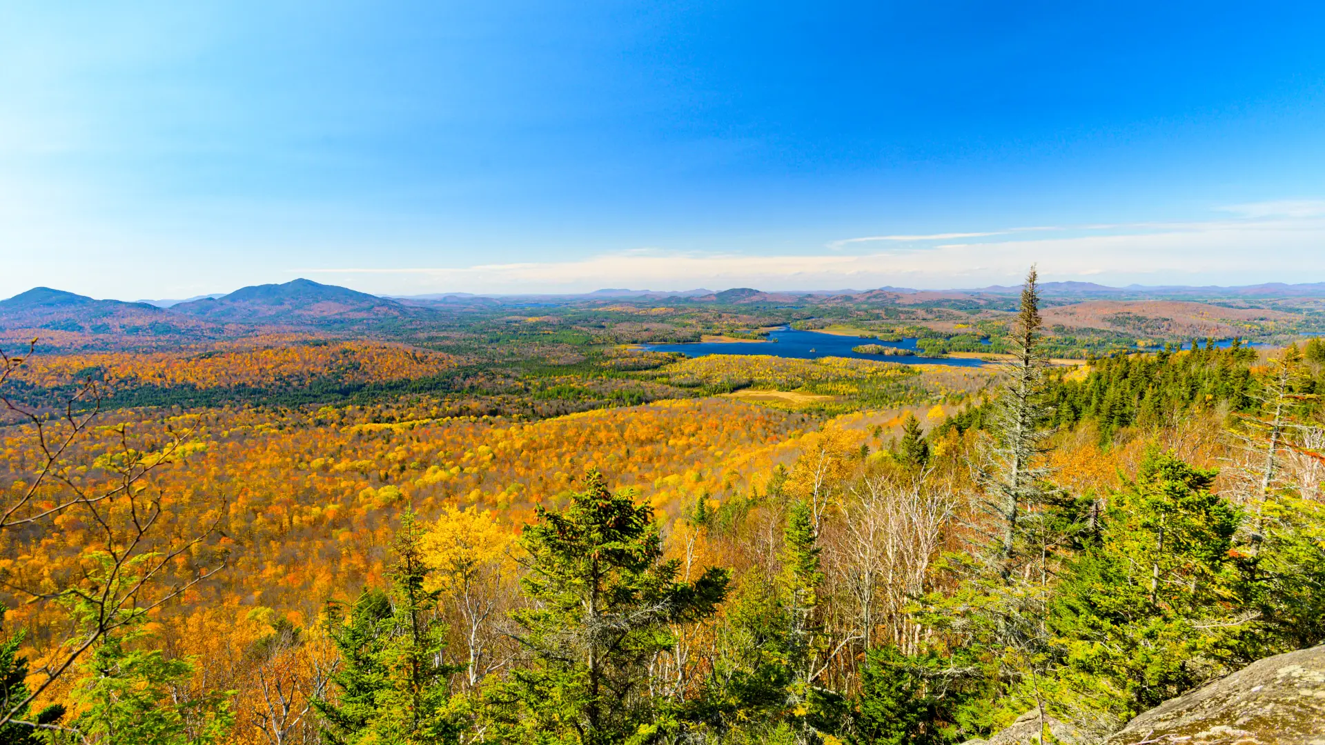 Fall views from the opening on a mountain
