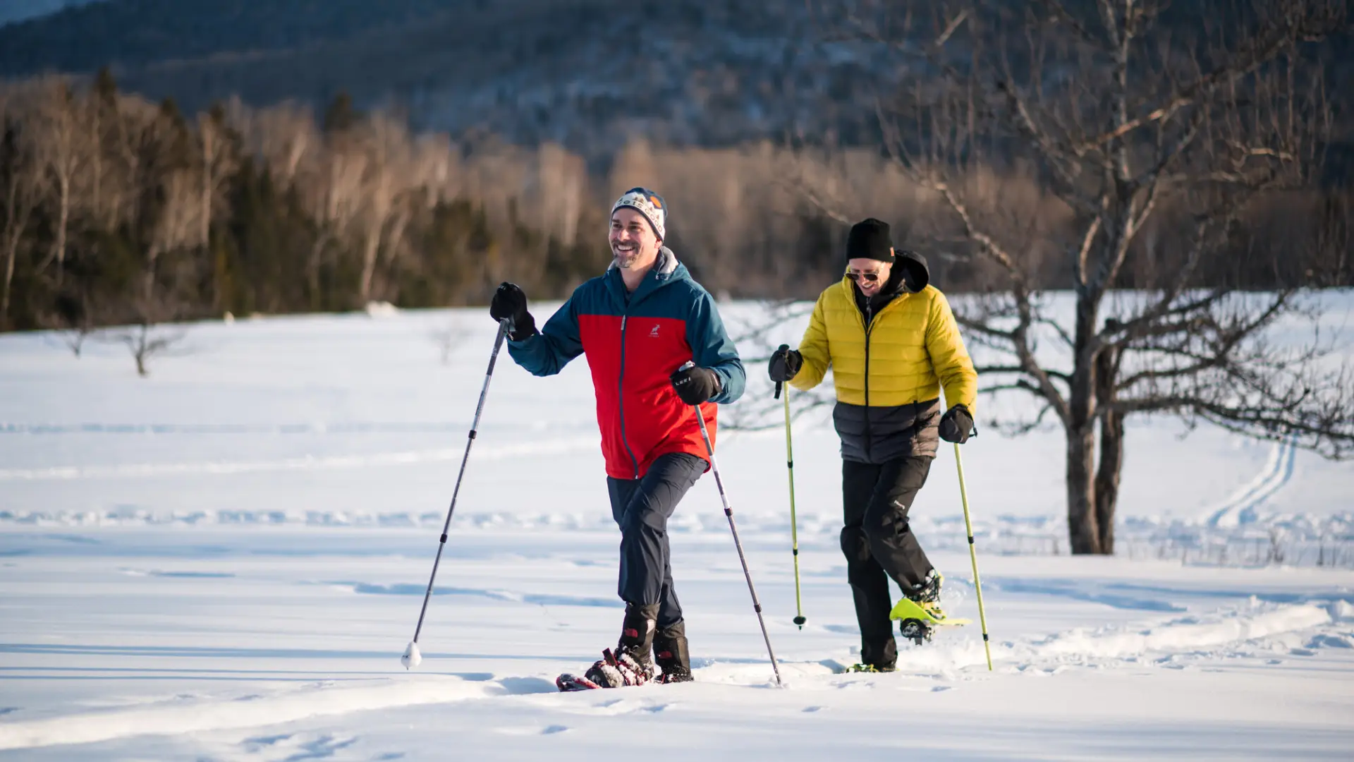 Snowshoeing in Lake Placid.