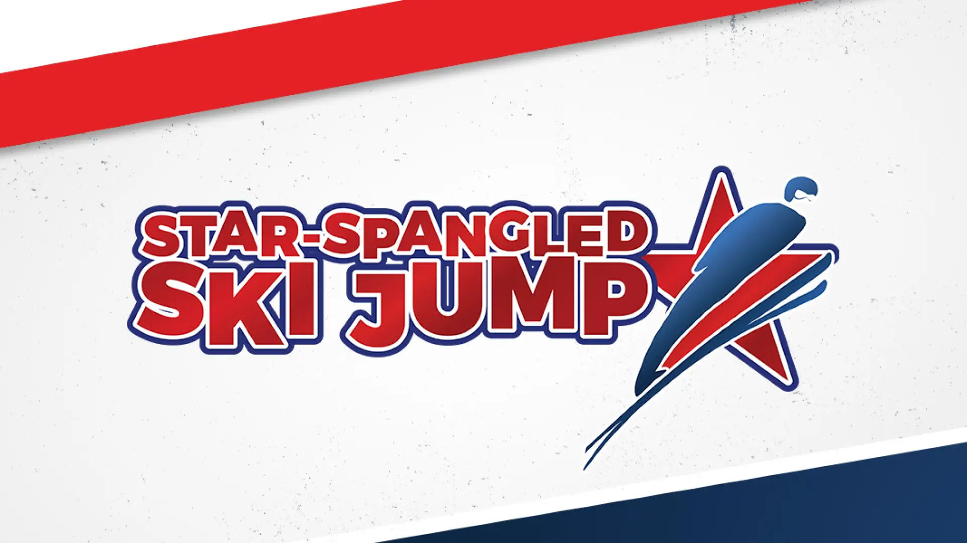 Logo for the Star-Spangled Ski Jump, featuring a stylized skier jumping from a star.