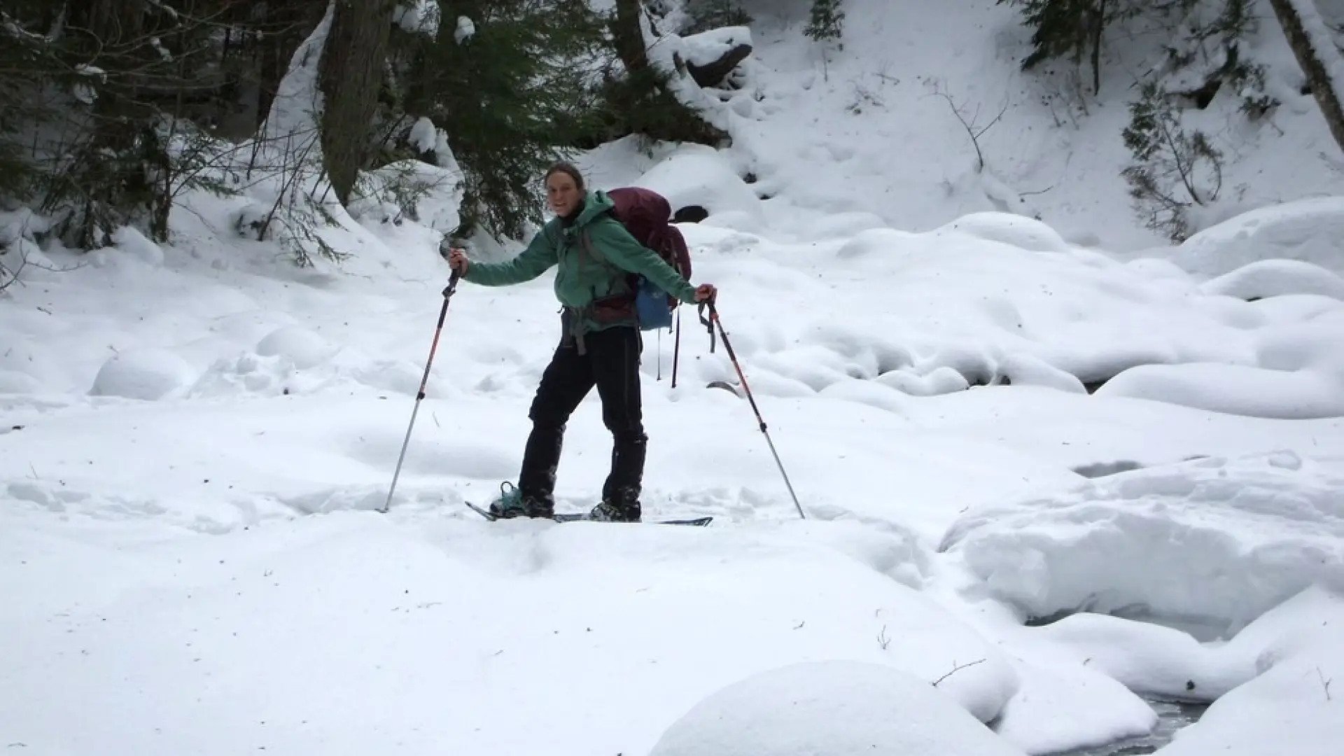Take care with any brook crossing, but especially in the winter.