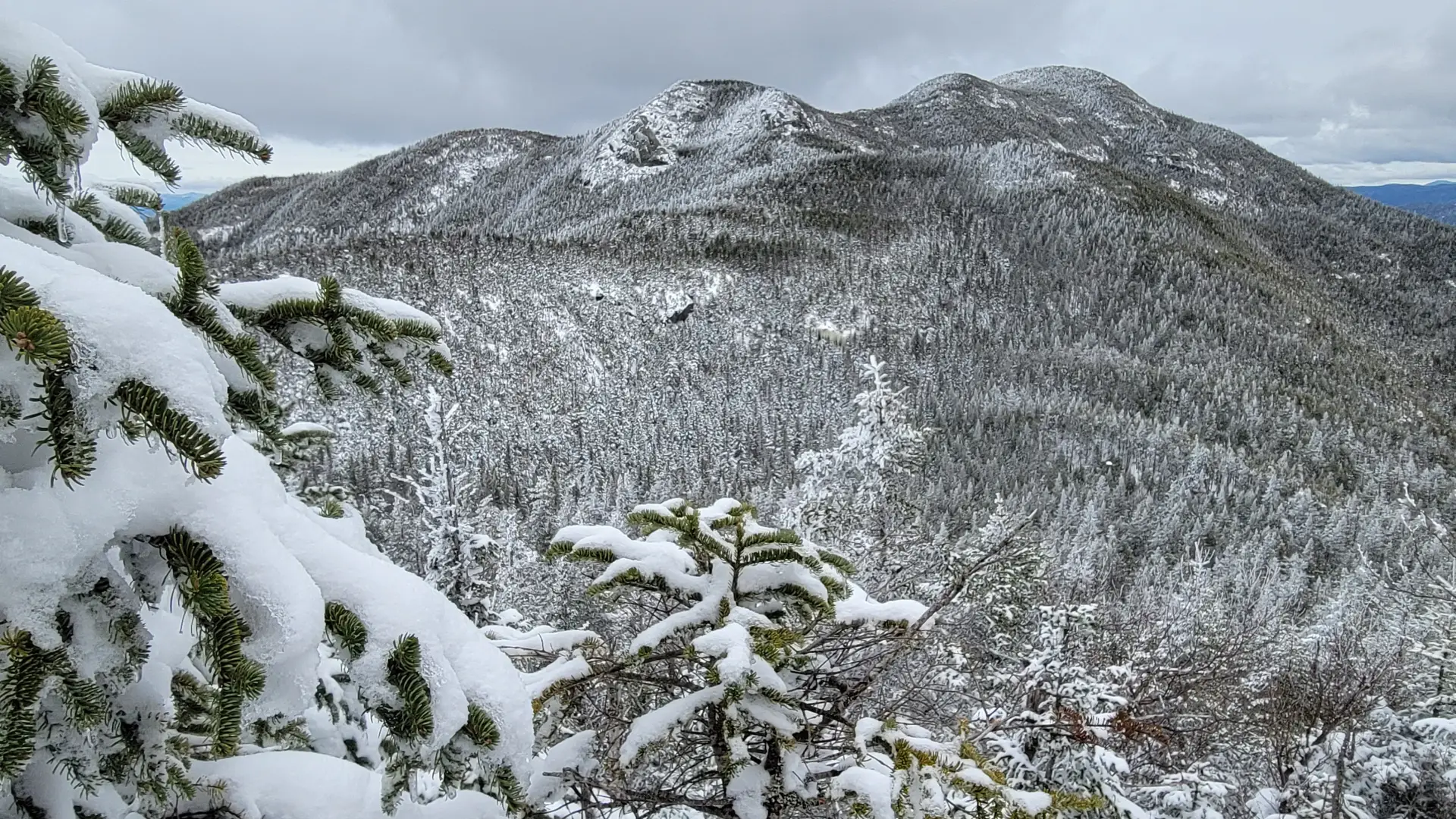 View of rocky mountains in the winter