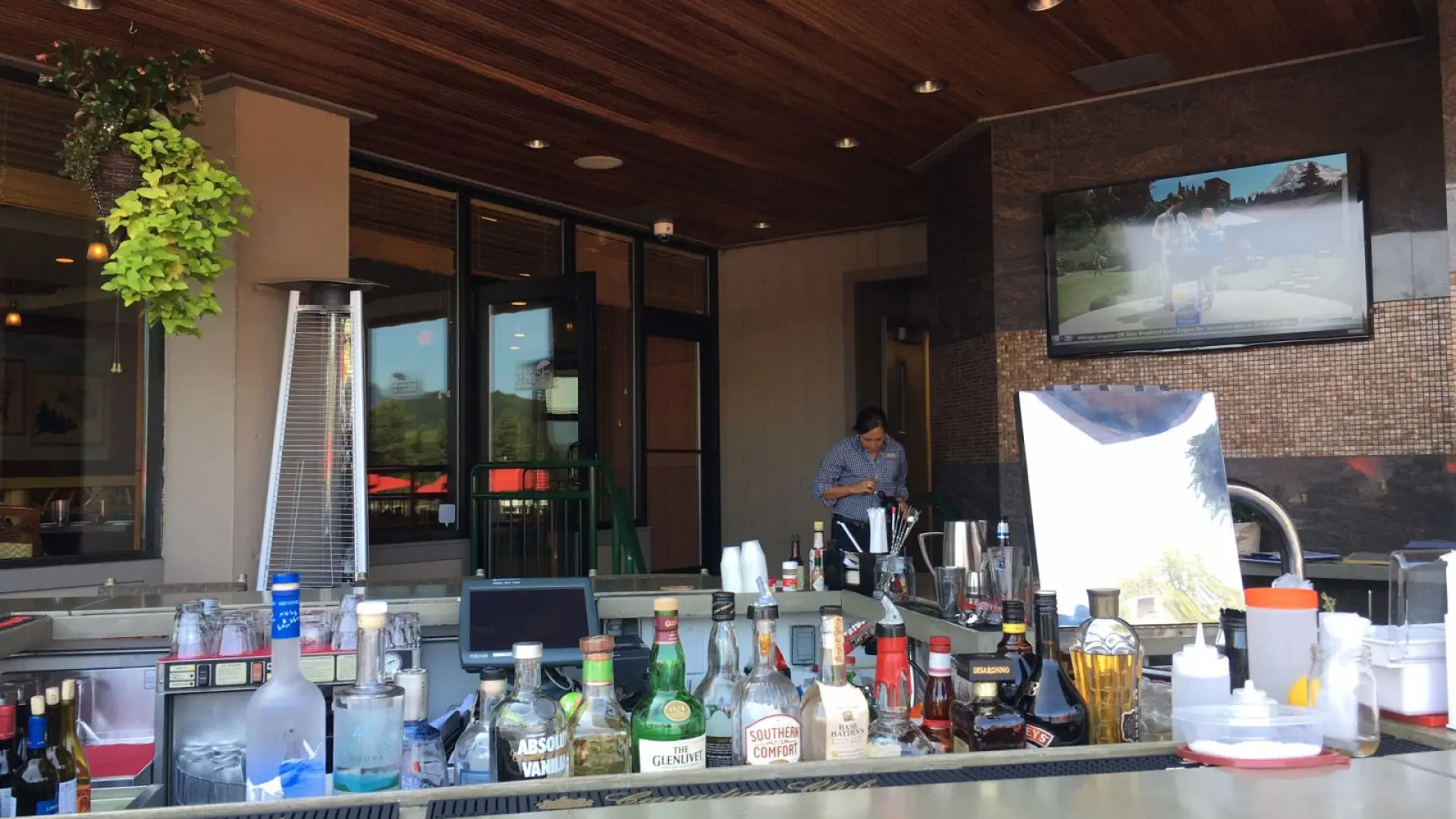 Watch the game outside on the deck!