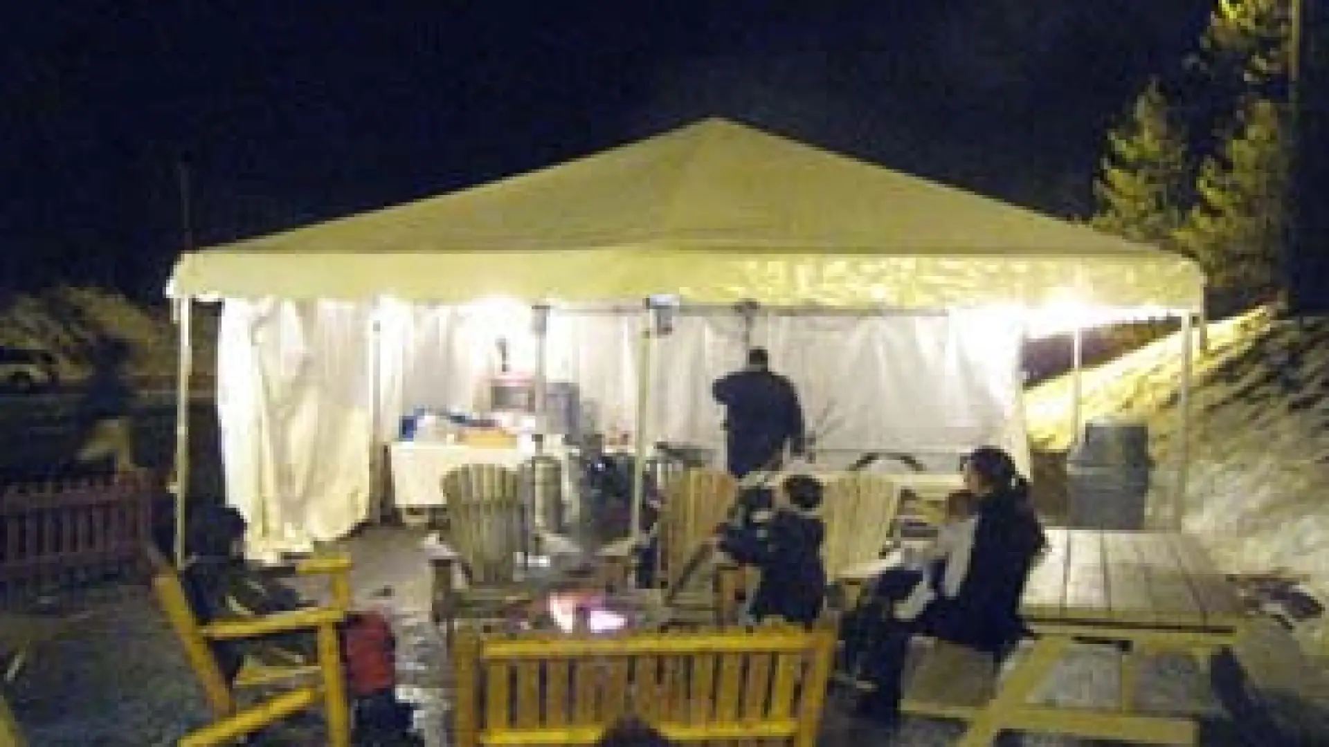 Warming tent at the Lake Placid tubing hill