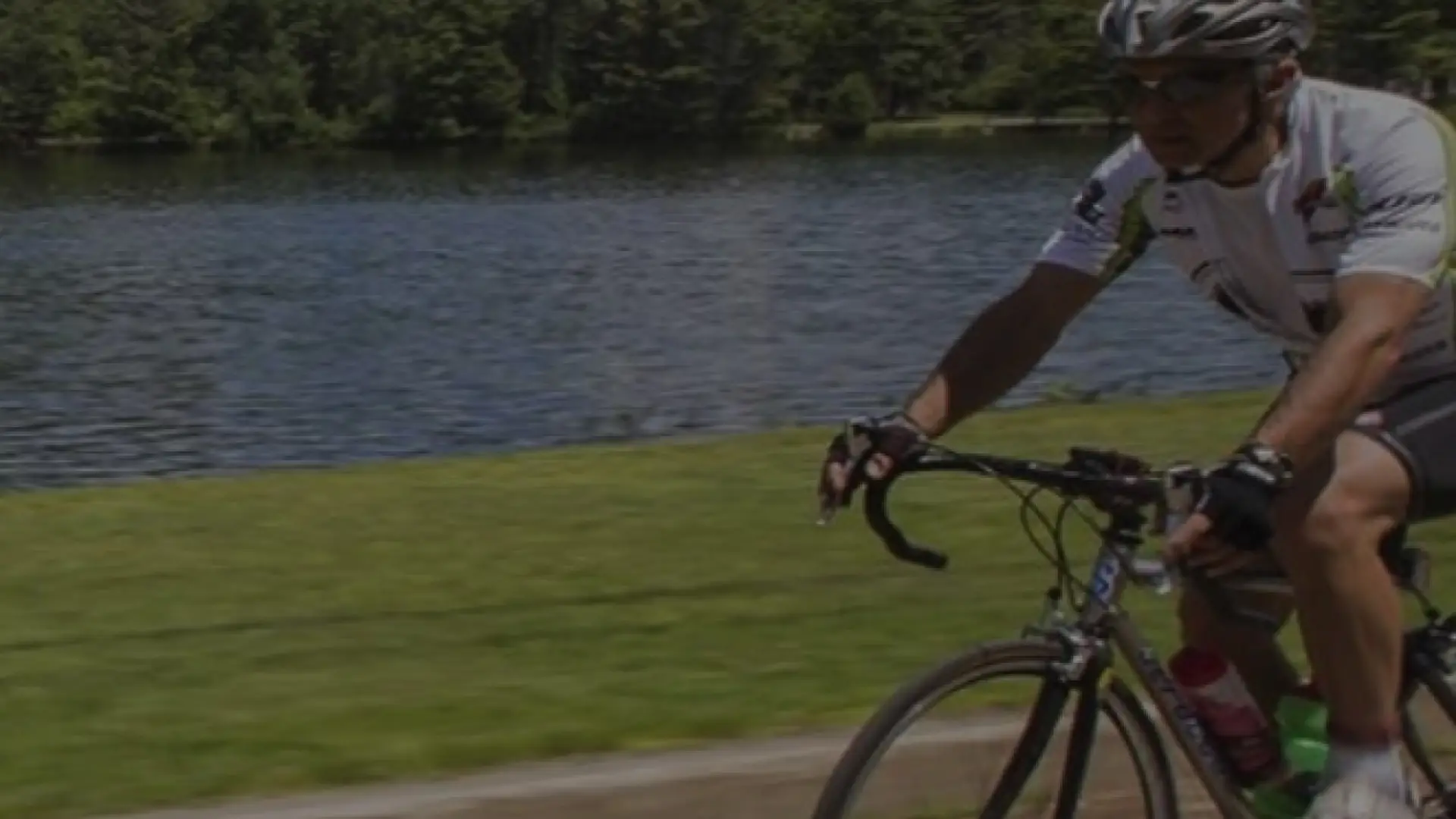 Biker at Moody Pond