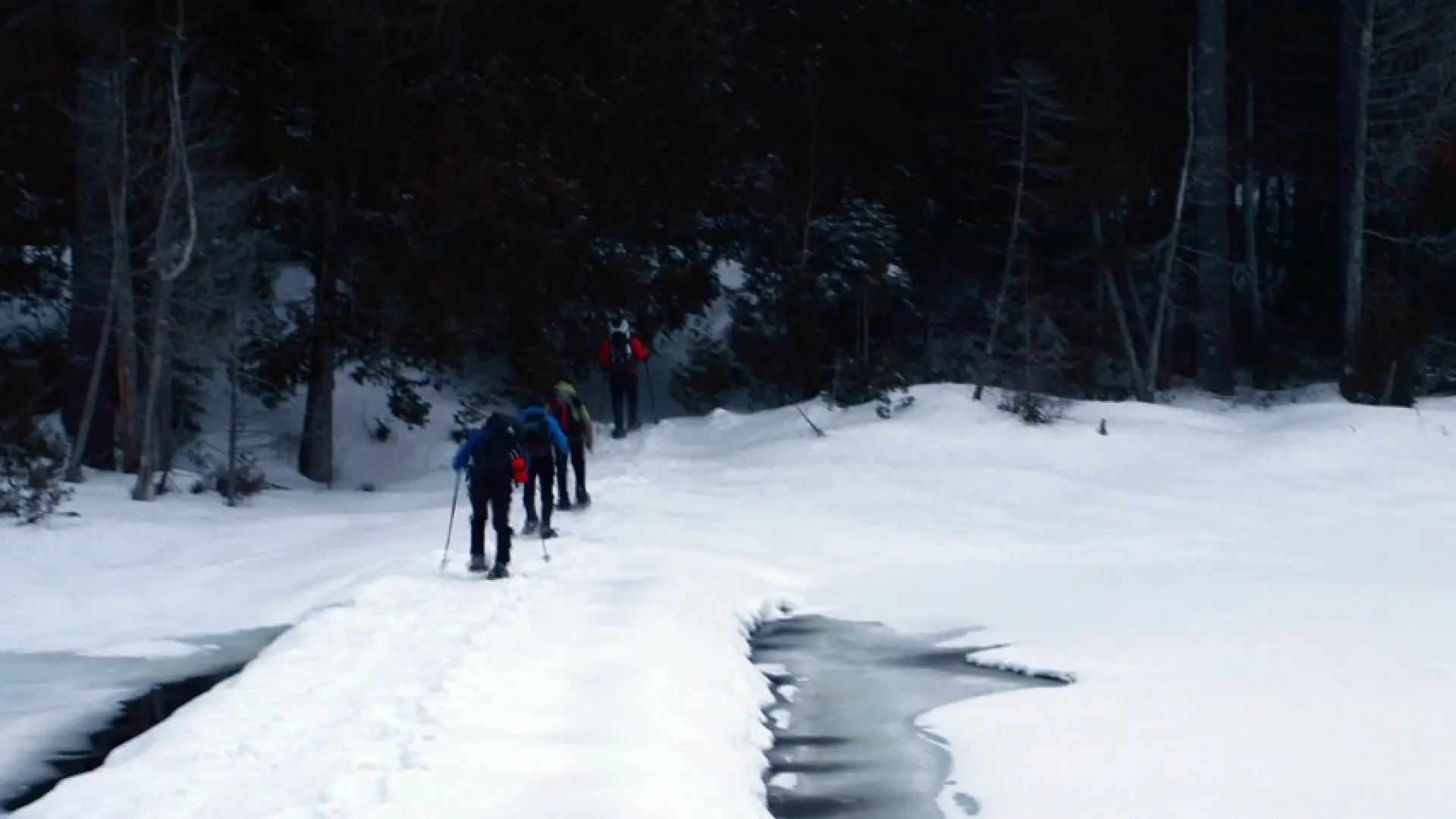Take care over any frozen water.