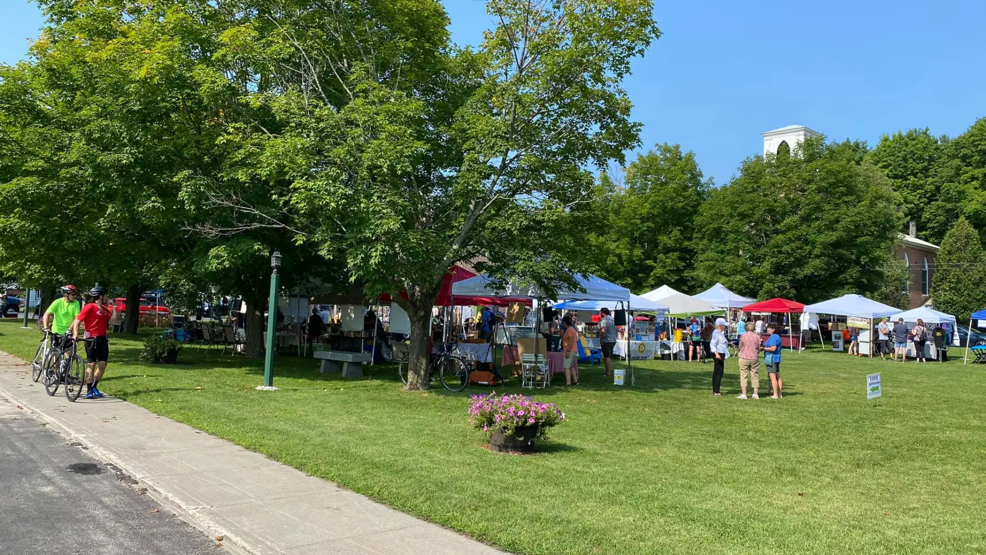 Jay Day Vendors set up on Jay Village Green