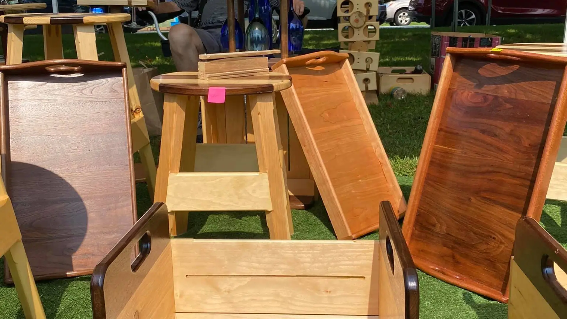 Woodcrafter with their display items