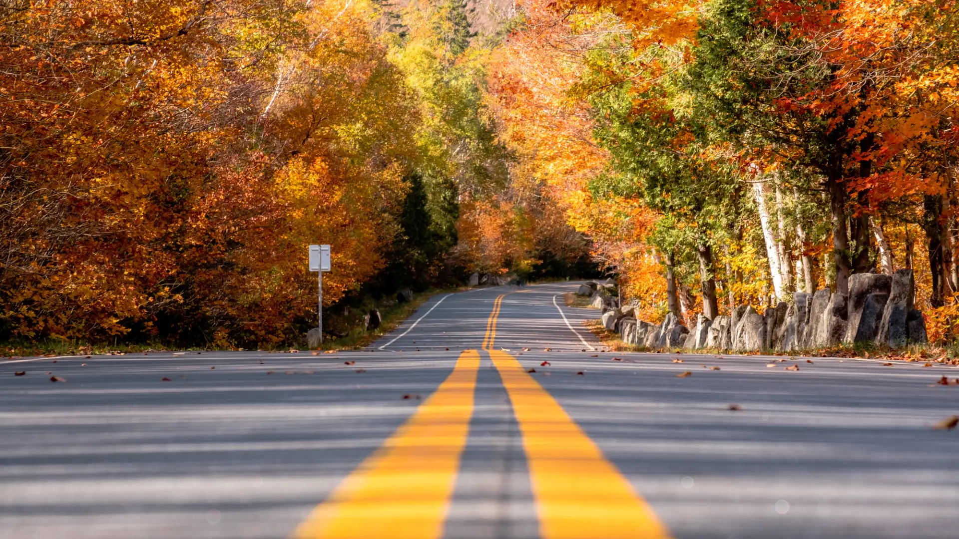 A scenic fall drive in Lake Placid.