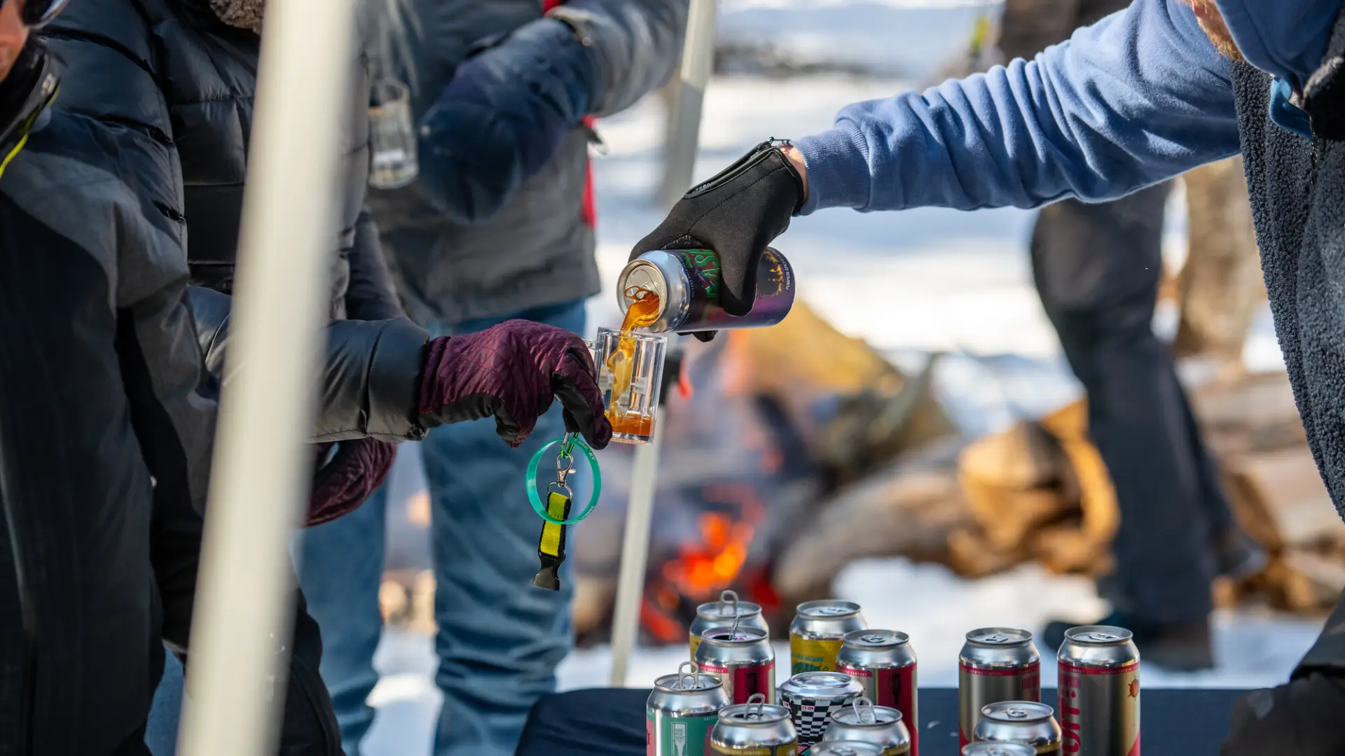 Beer pouring at Tupper Lake Brewski