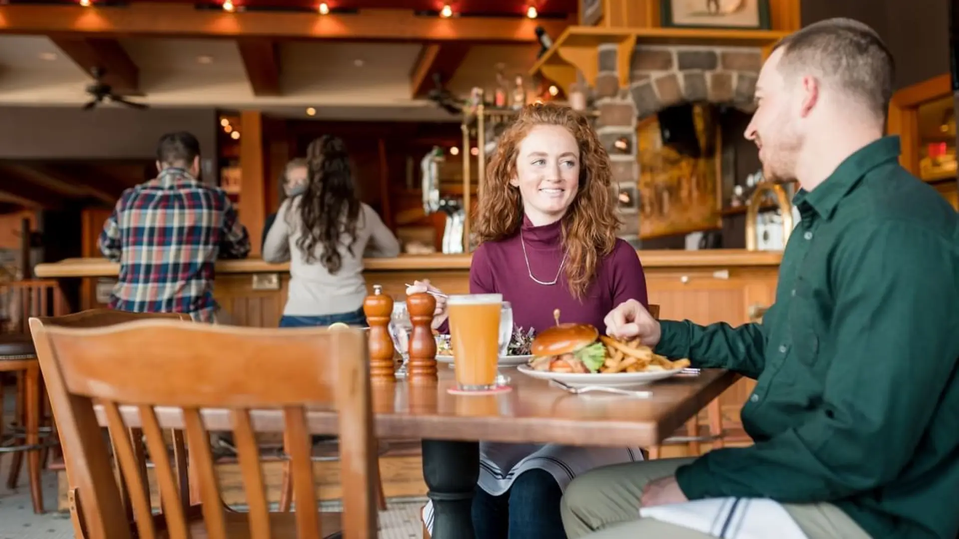 A couple dining at Dancing Bears