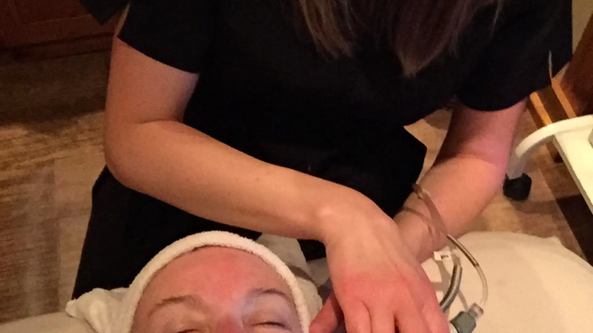 The Hydrafacial tool feels like a mini vacuum cleaner.