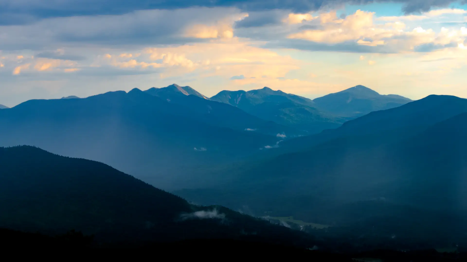 Scenic view of the high peaks.