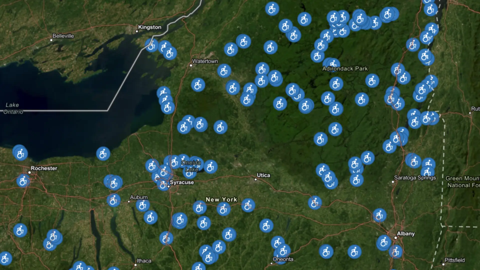 Picture of the map of the DEC interactive accessibility map
