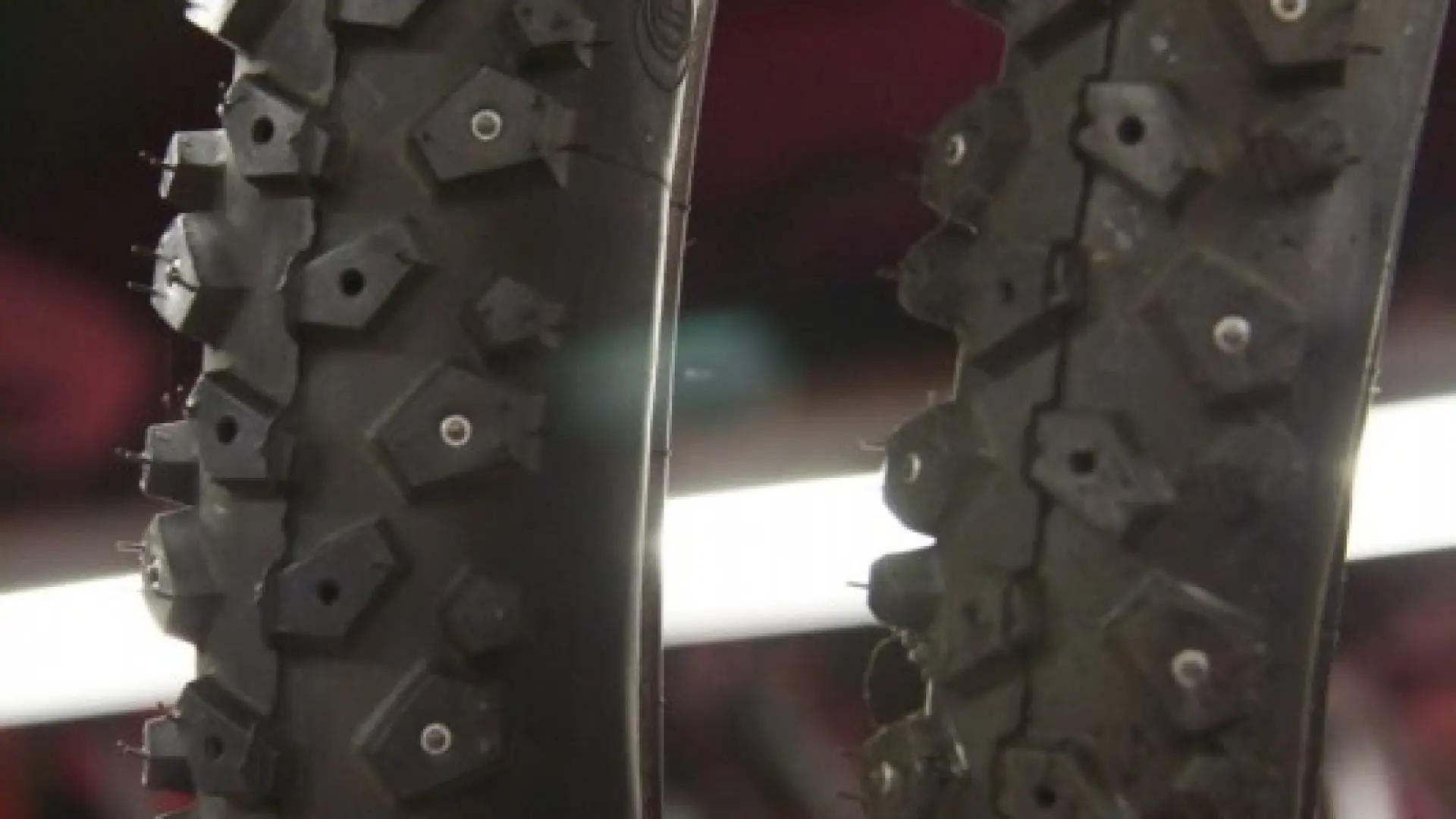 A pair of studded tires can keep you rolling well into ski season