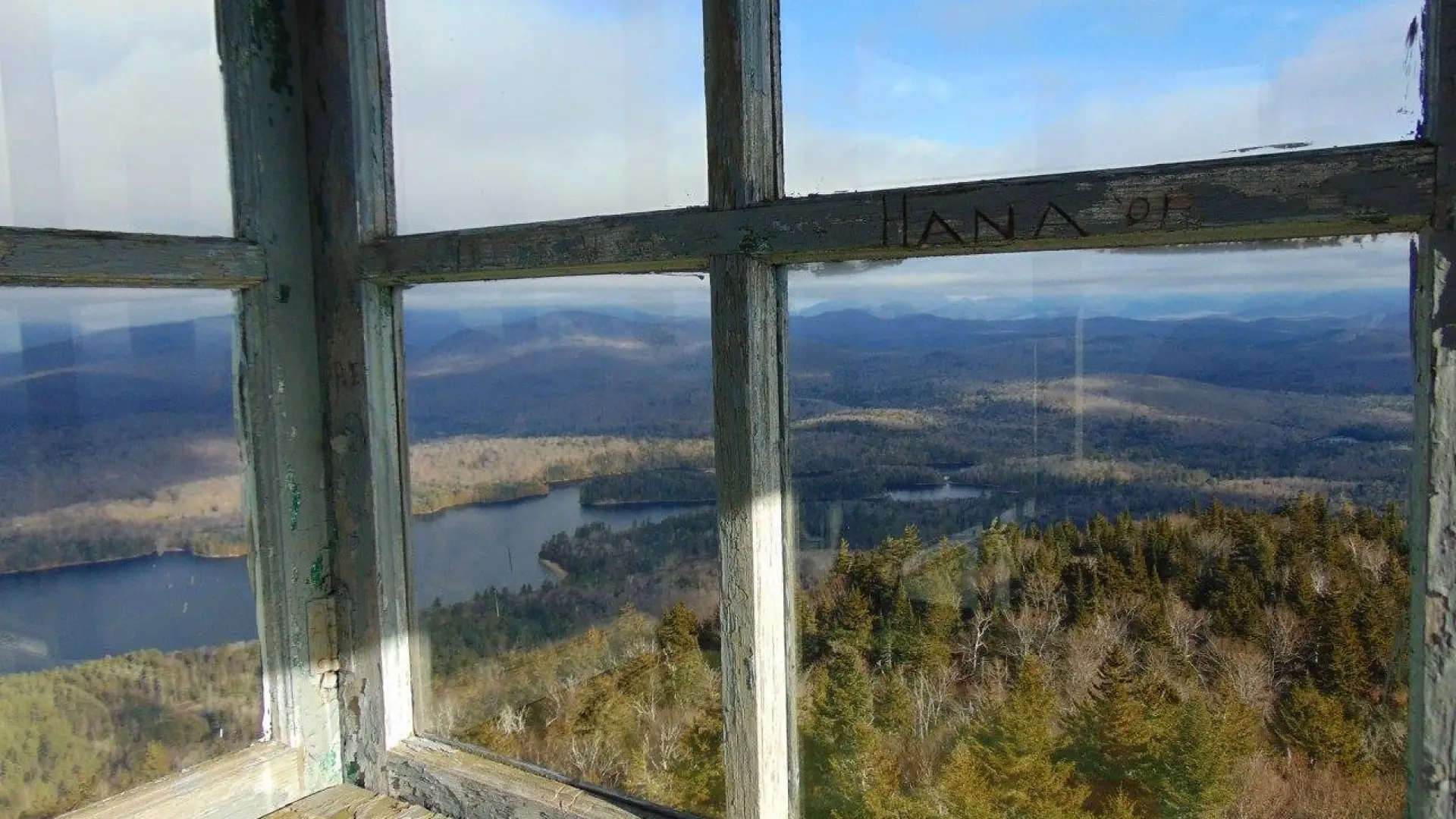 The view from inside a firetower cab