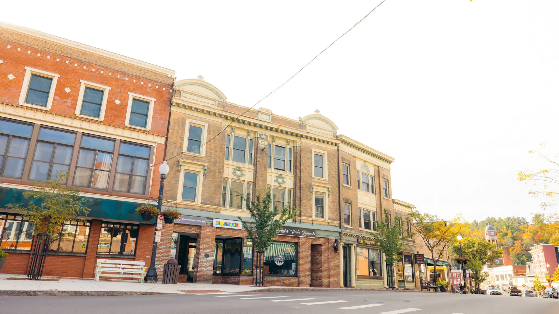 Downtown Saranac Lake in the fall.