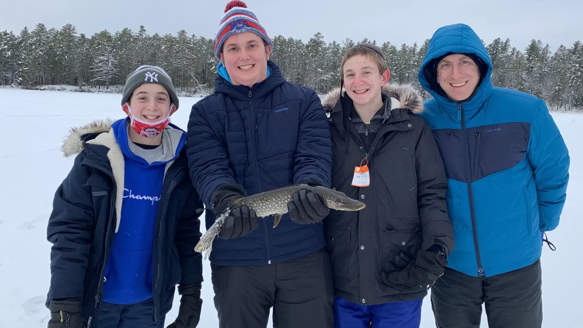 Family with their catch. 