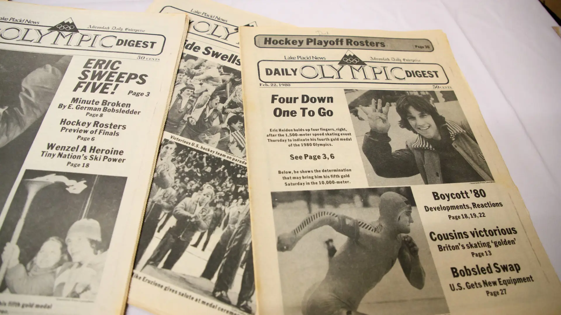 Old newspaper from the 1980 winter Olympic Games
