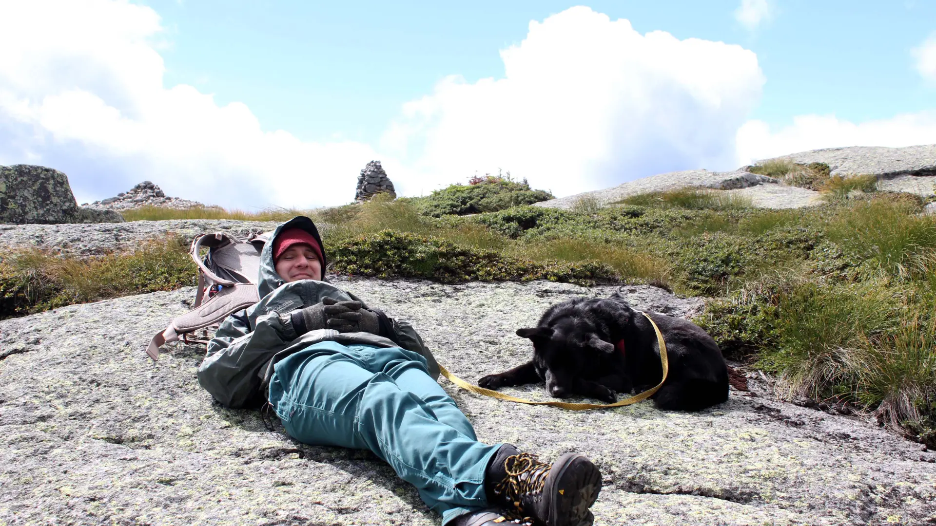 A happy accomplishment for man and beast.