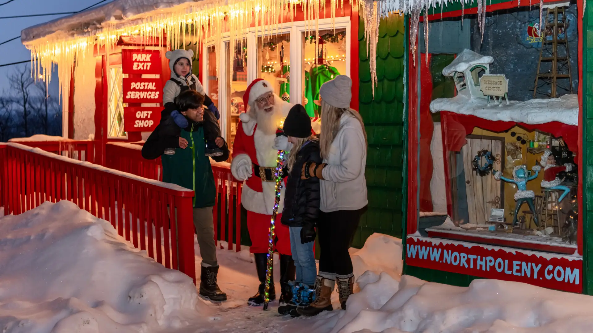Village of Lights family with Santa