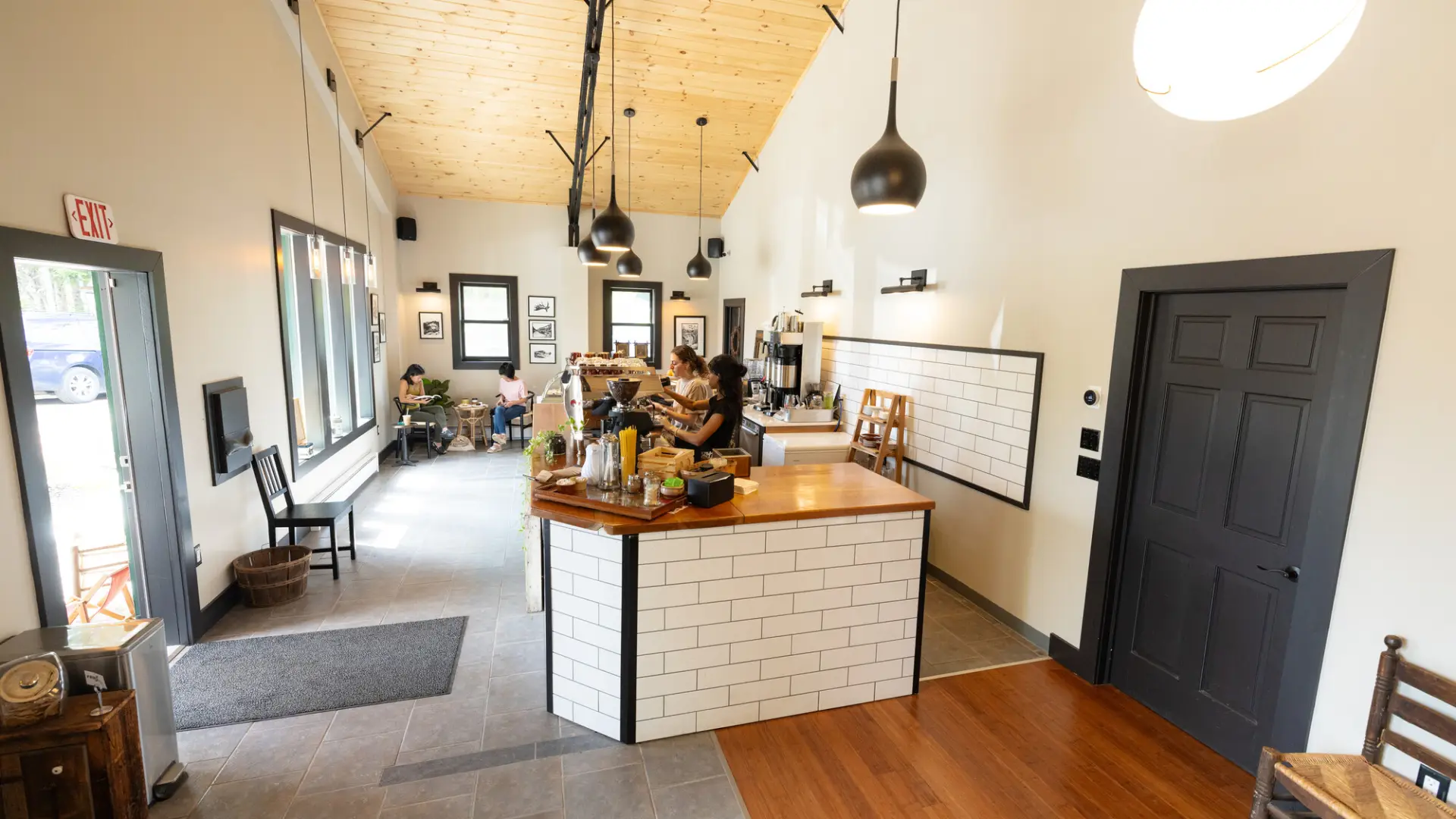 Interior of Capisce Coffe in Lake Placid, NY.