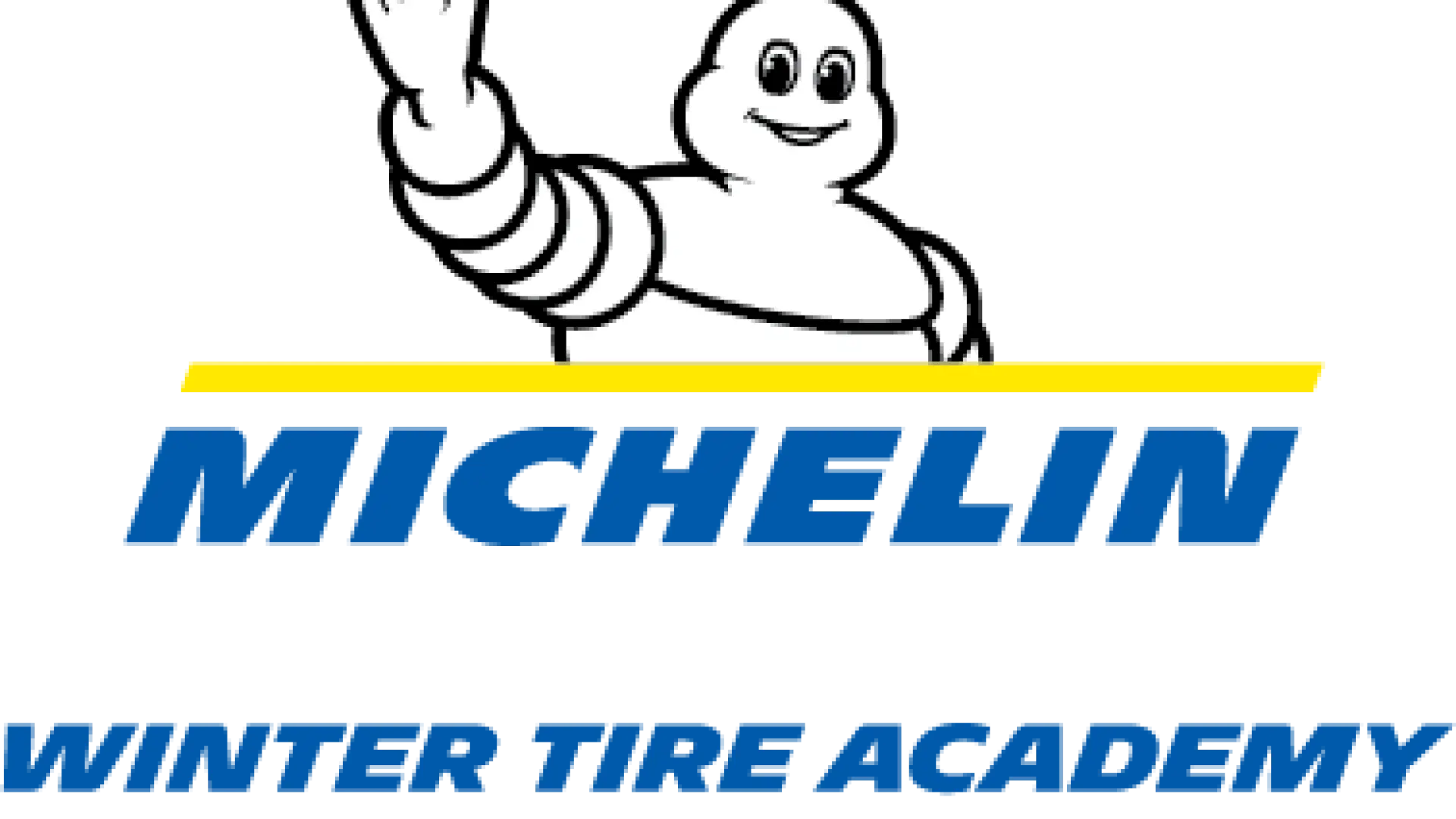 Logo that includes Michelin man waving above the words Michelin Winter Tire Academy Lake Placid, NY