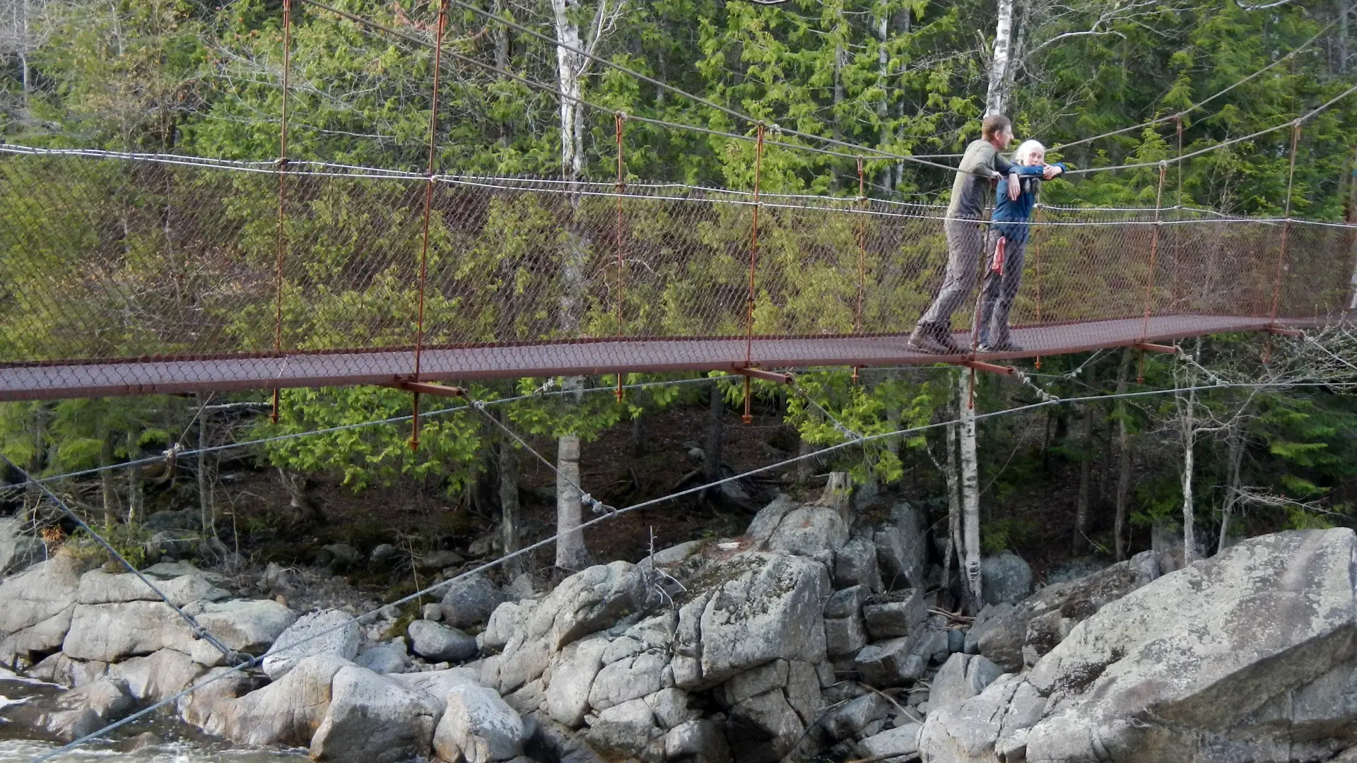 Bridges have been built along the Northville-Lake Placid Trail for help negotiating tricky areas.