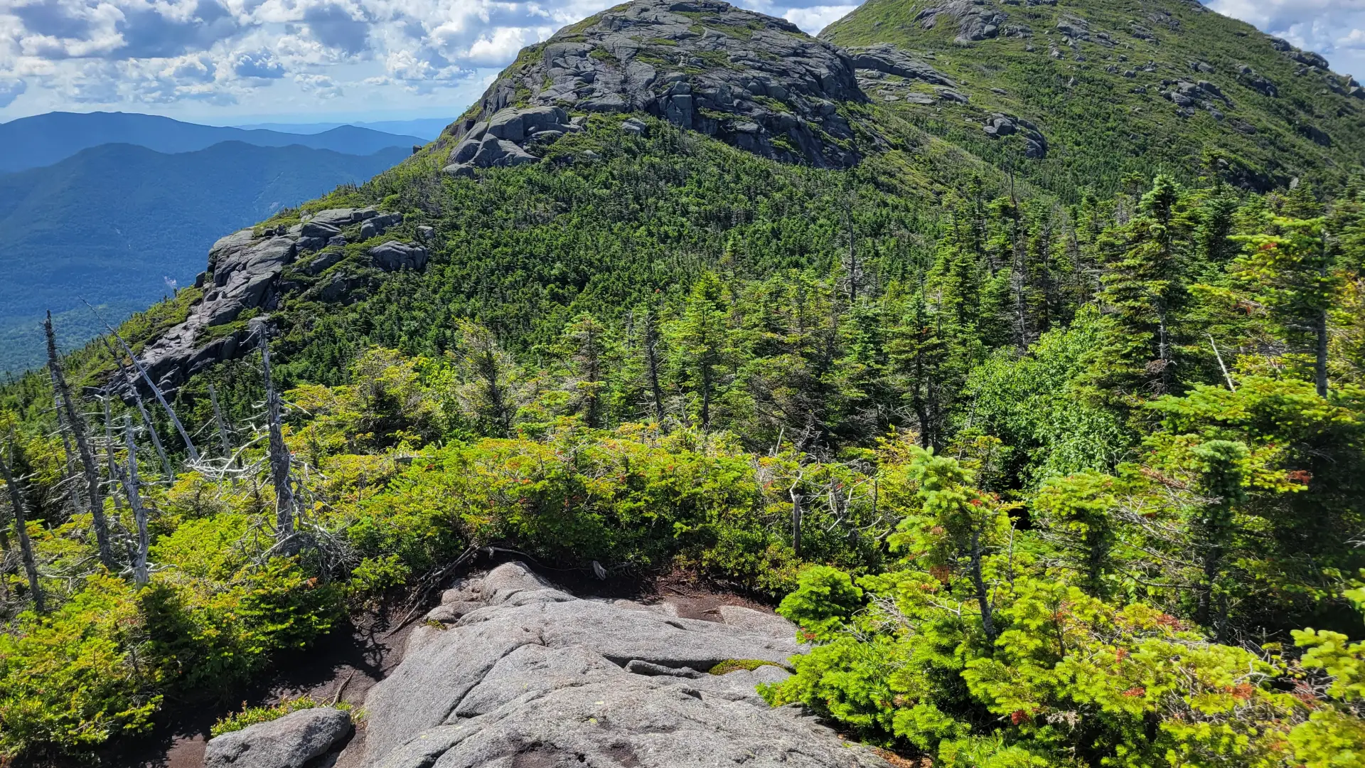 Two large rocky summits