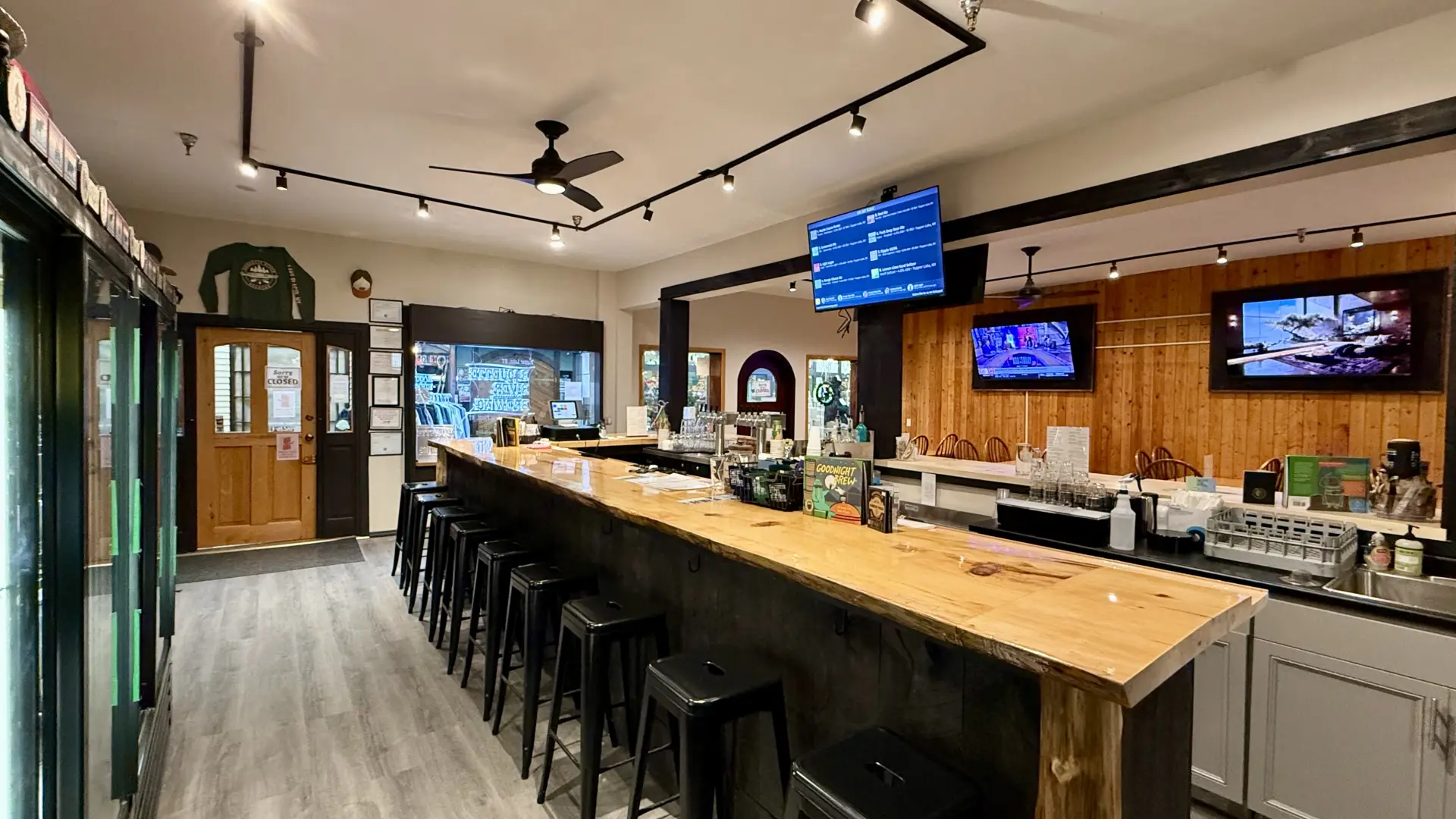 Bar area at Raquette River Brewing Taproom