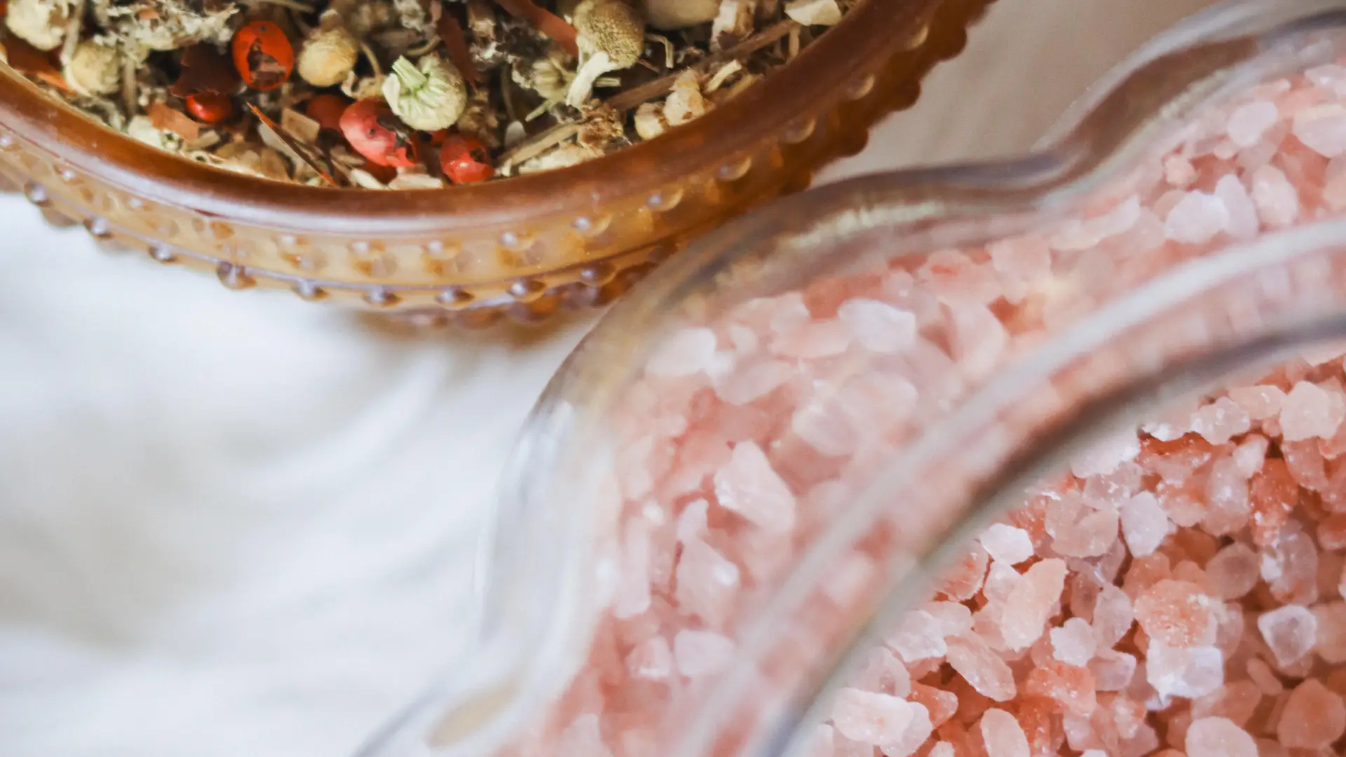 Herbal teas and pink salts