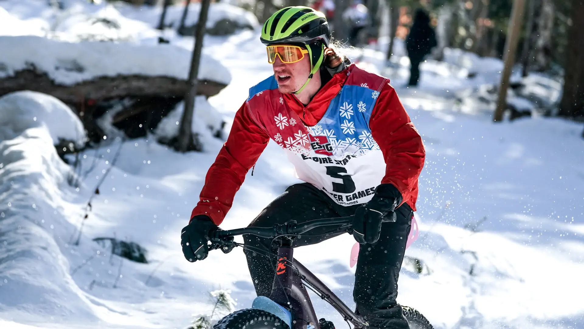 A competitor in a fat bike race.