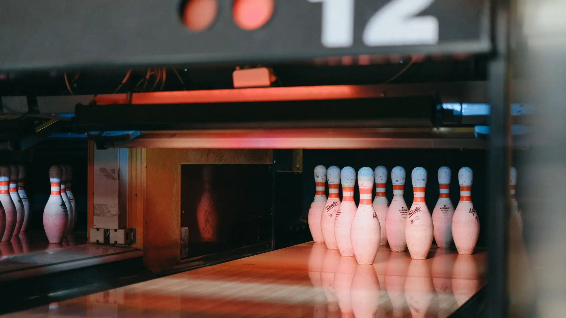 Bowling pins set and ready