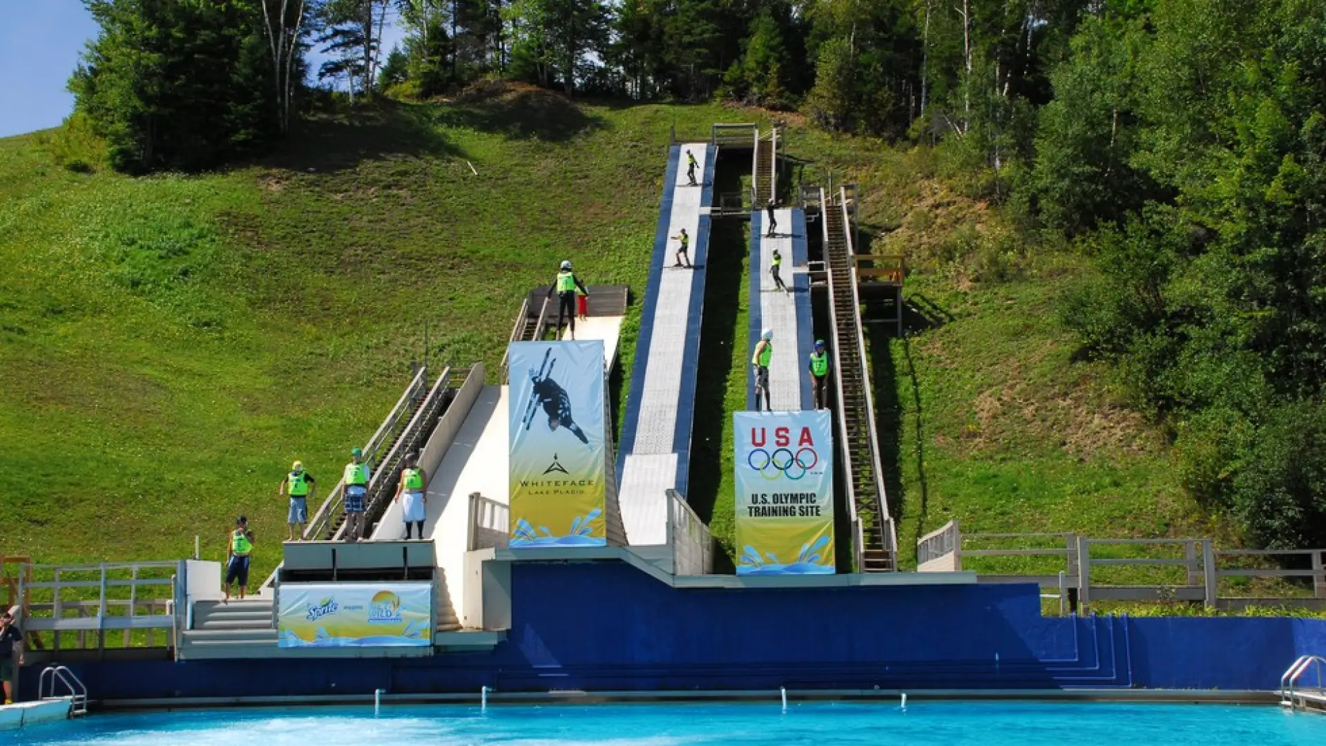 The bottom of the jumps in summer