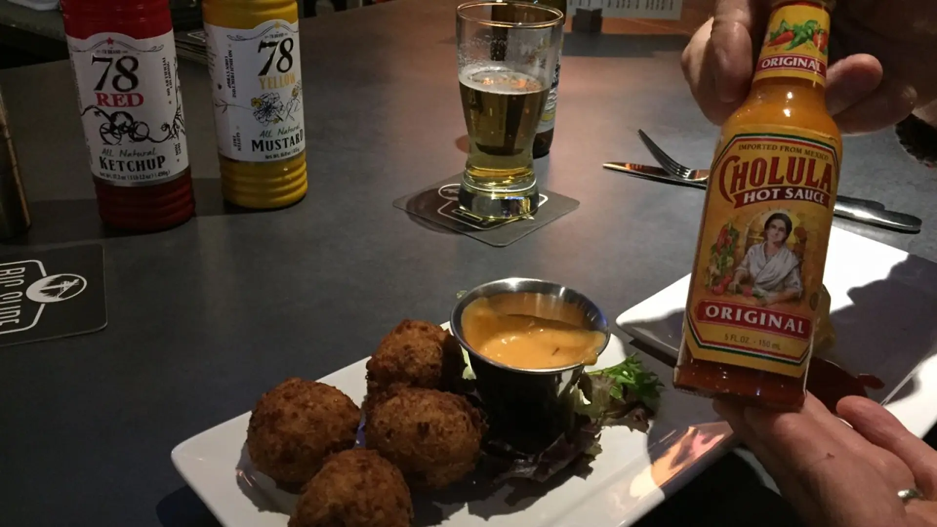 Big Slide Crab Fritters with Kewpie Maple Mayo