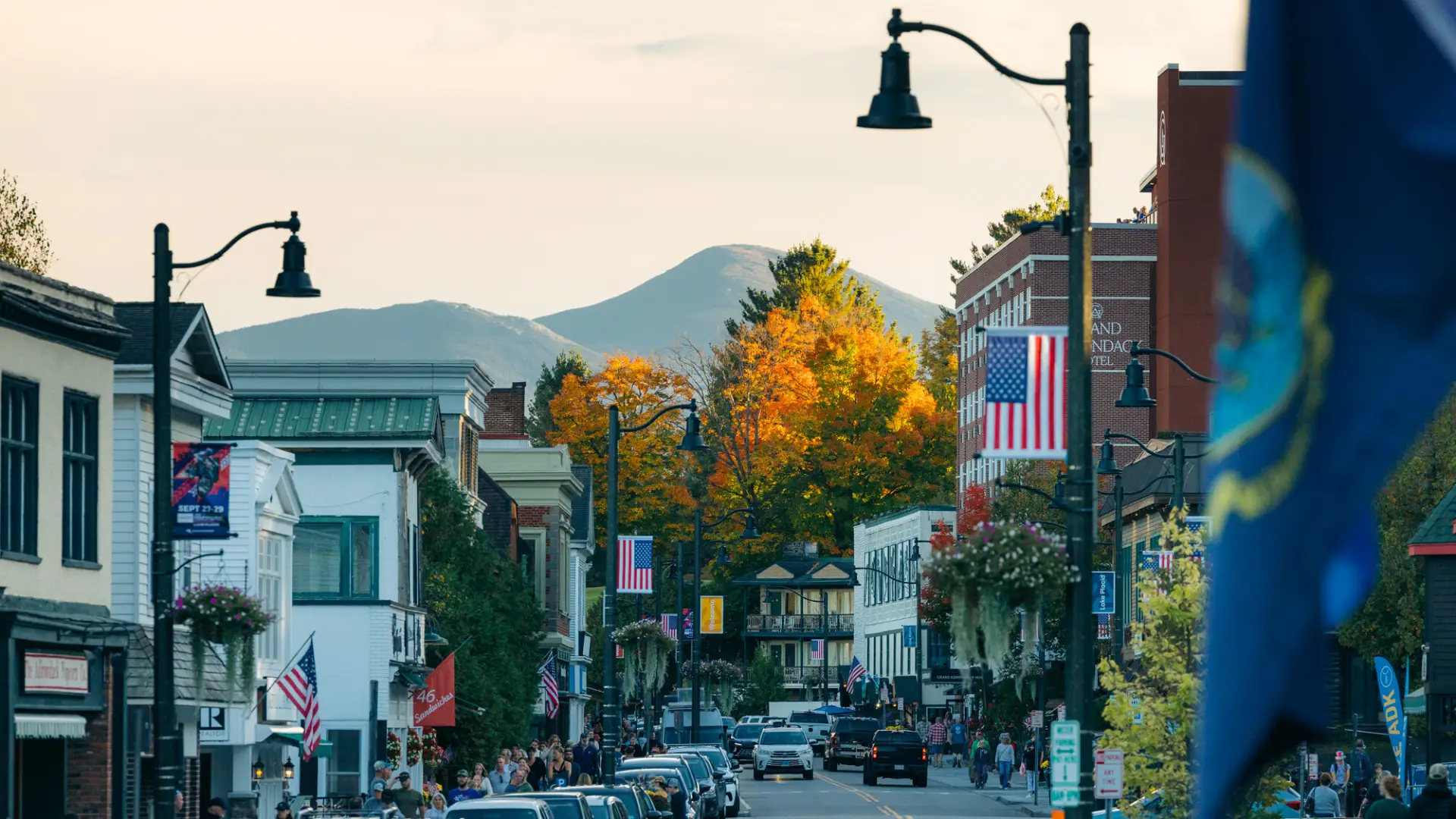 A main street in fall. 