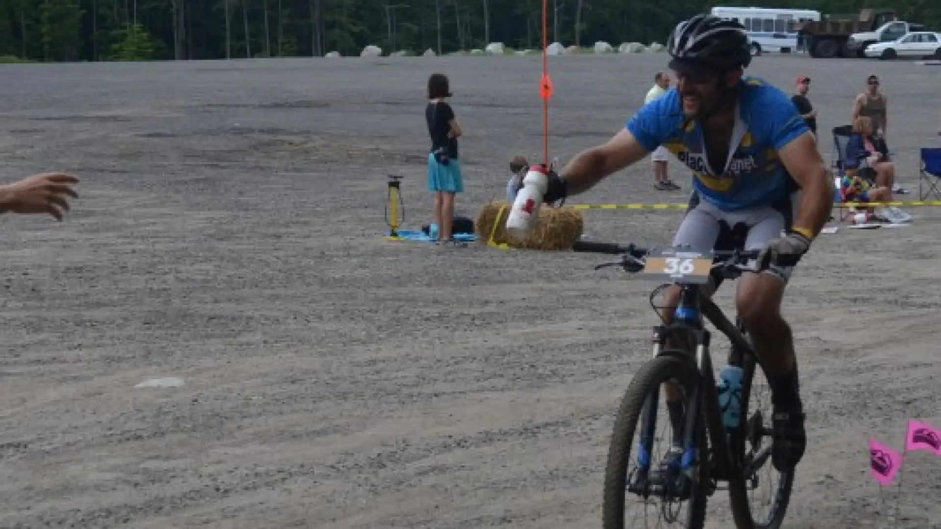 taking a feed on the Whiteface/Wilmington 100K course