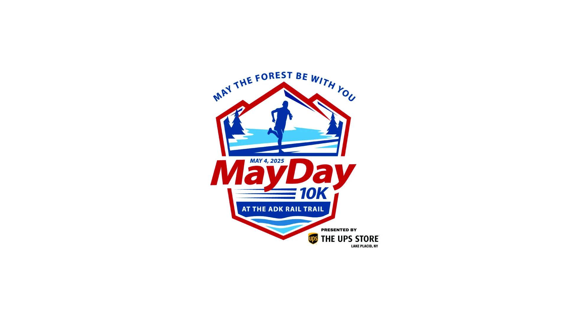 MayDay 10K logo with a runner in the middle