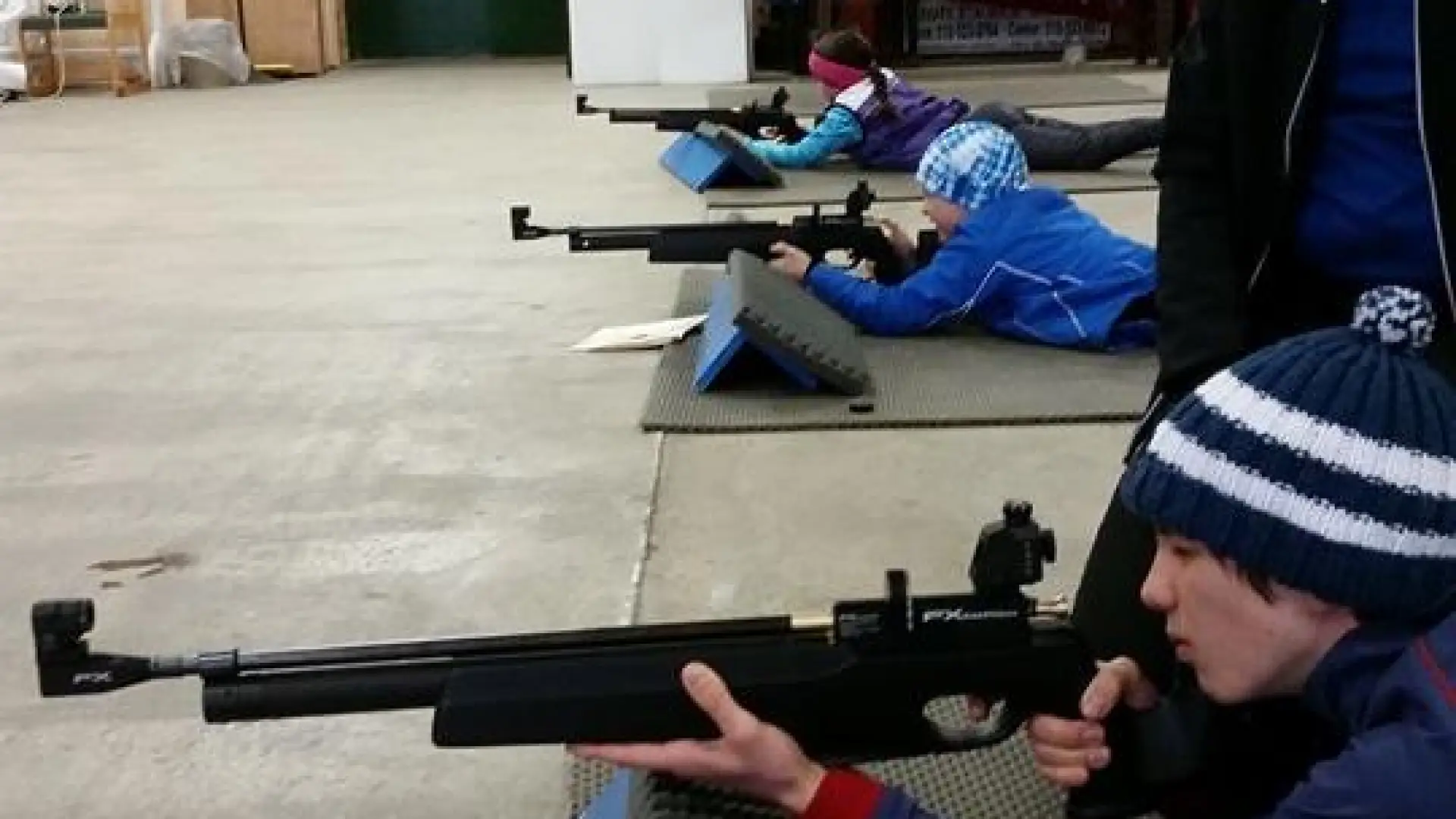 Some basic gun safety and a bit of practice are reviewed during Introduction to Biathlon, similar to the regular