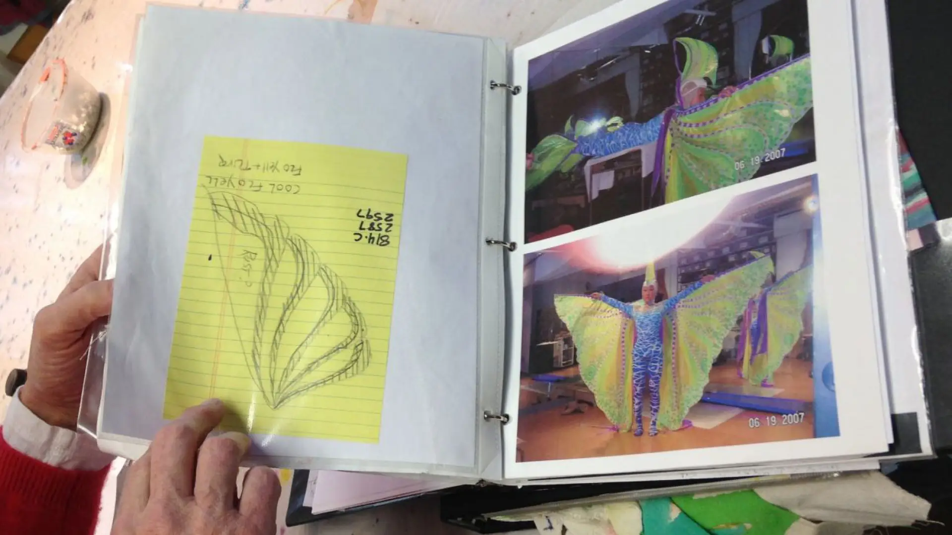 Parmelee walked me through a couple of her costume bibles: they include all the specifics to each piece created.