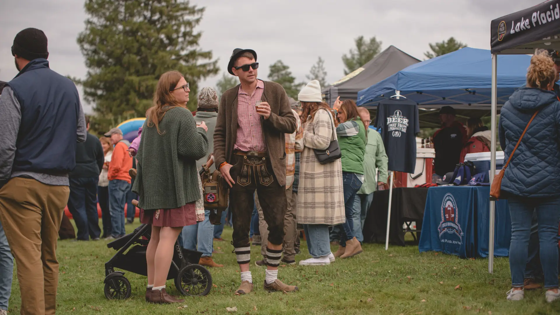 Couple enjoys their beer samples from the brewfest at OkTUPPERfest.