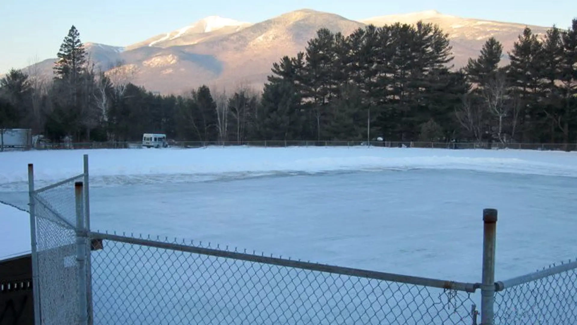 Free skating, weather permitting, with Whiteface Mountain as a backdrop.