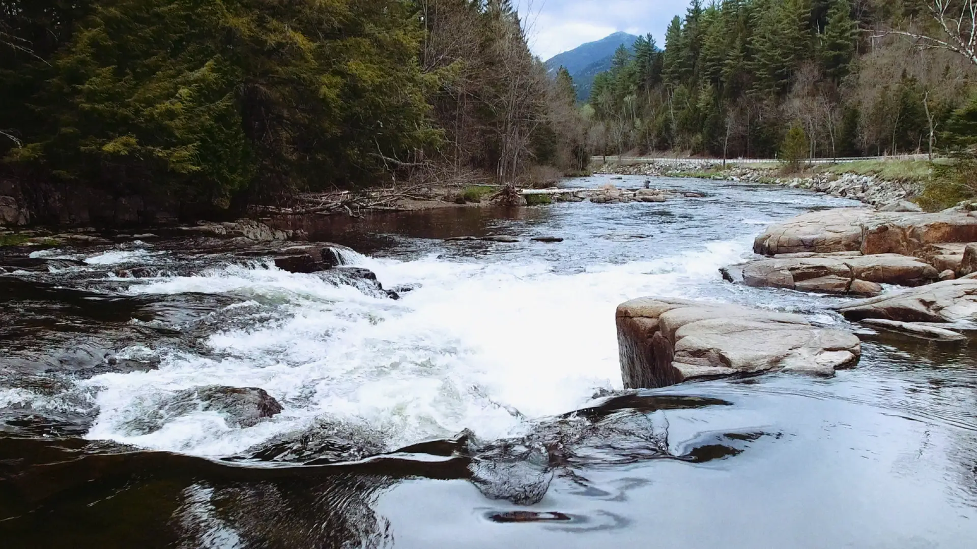 The top of a short waterfall