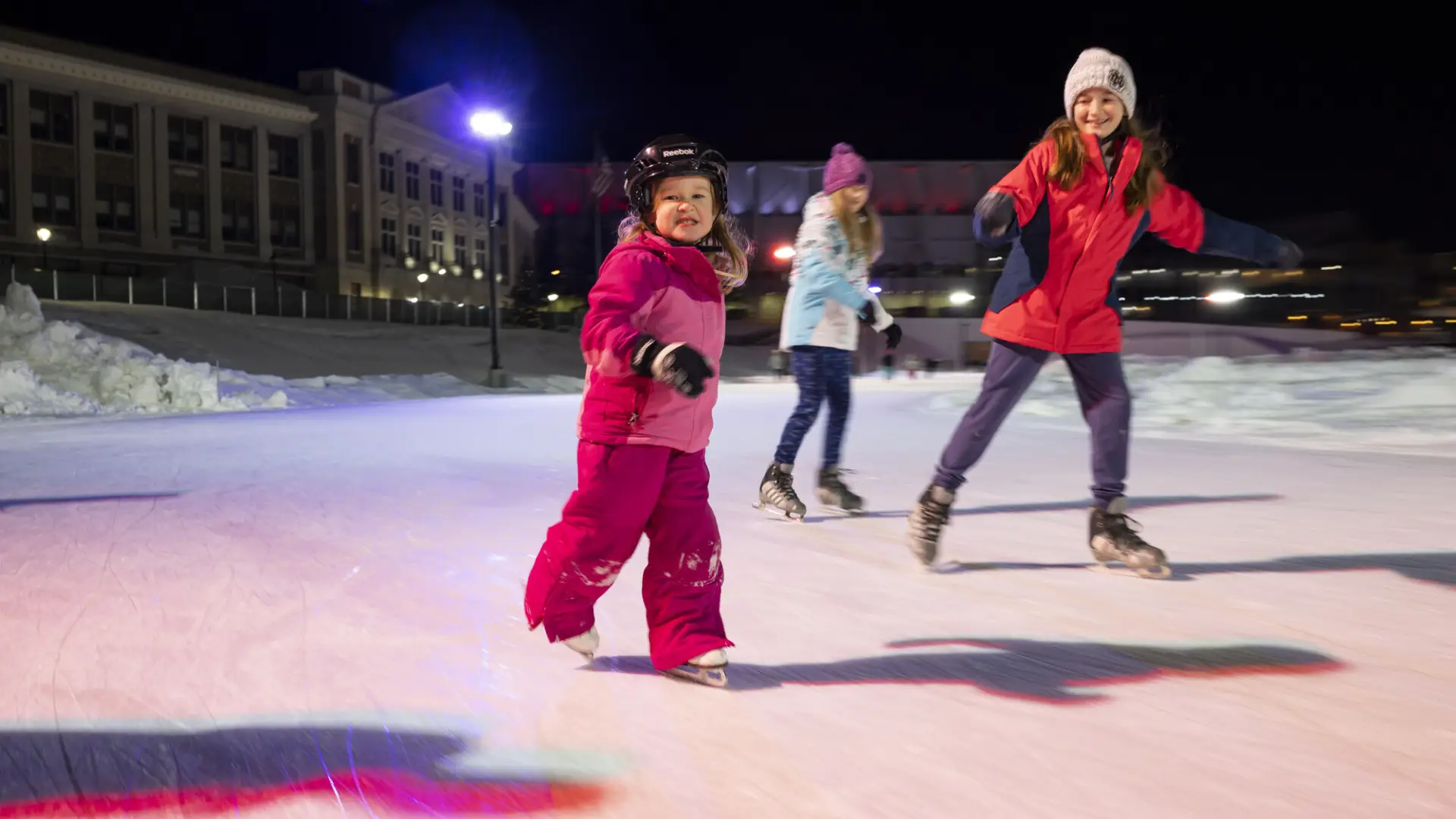 Kids skate at night