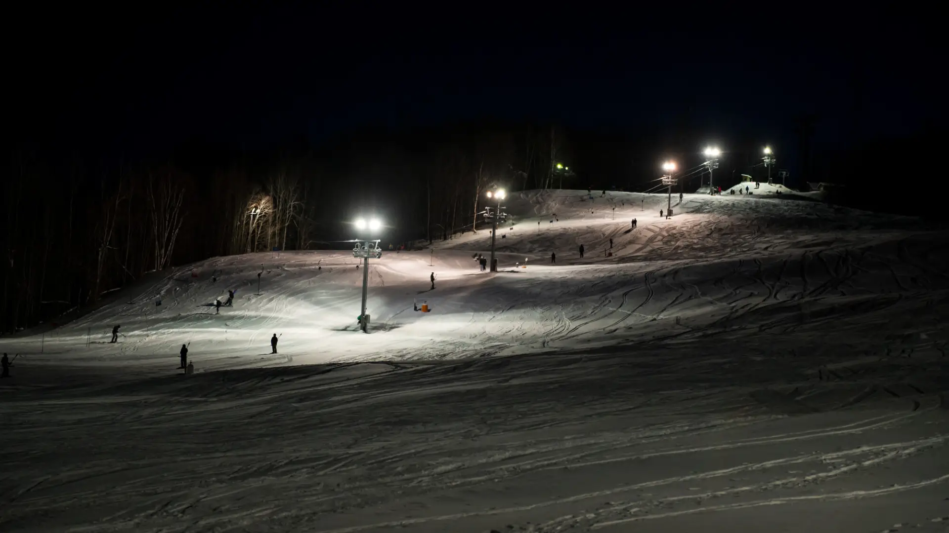 Night skiing setting at Pisgah