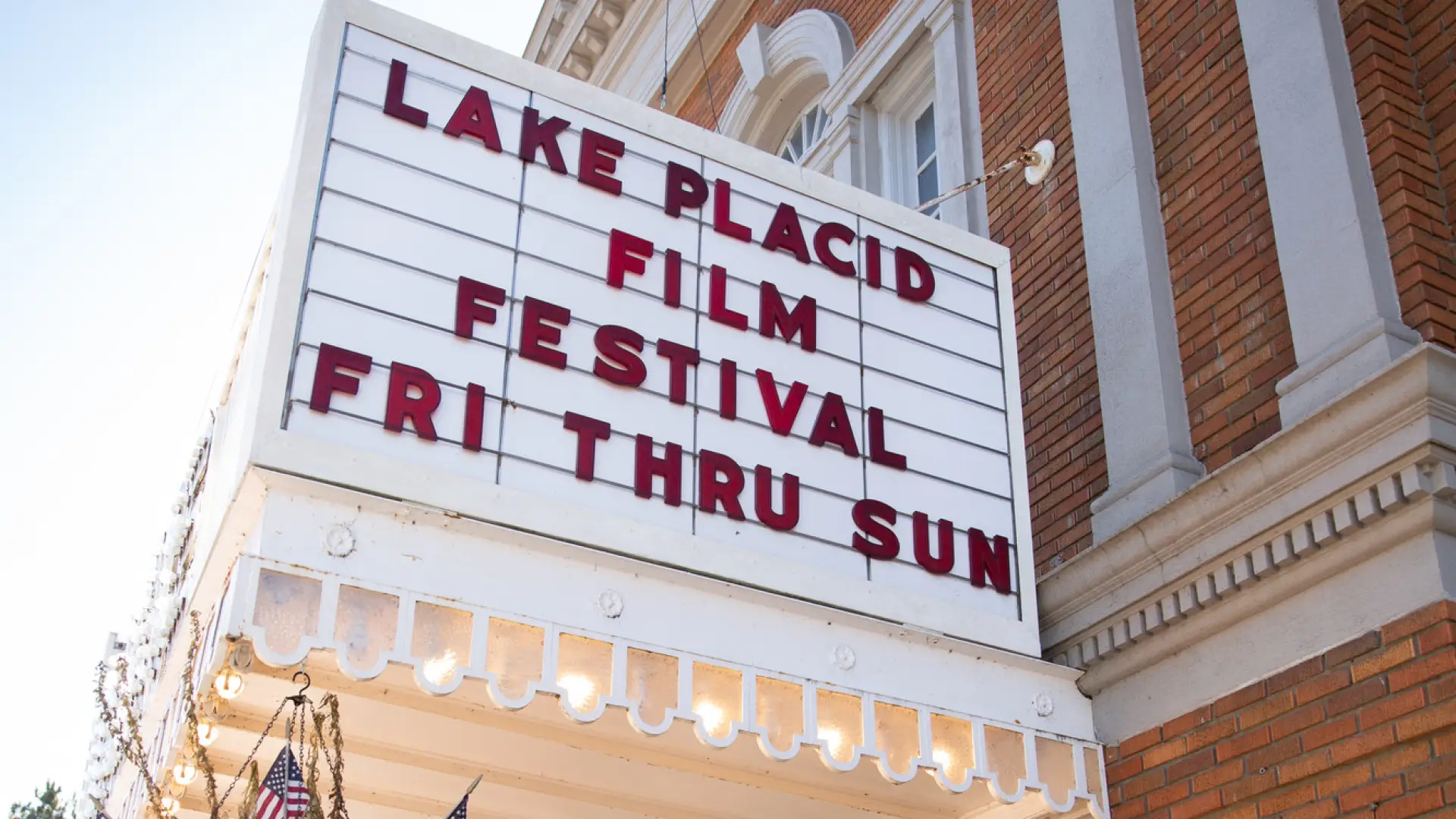 Signage for the Lake Placid Film Festival.