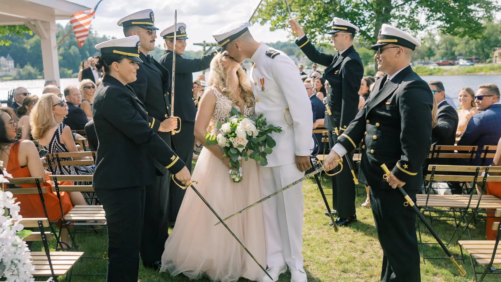 Marriage with military honors.
