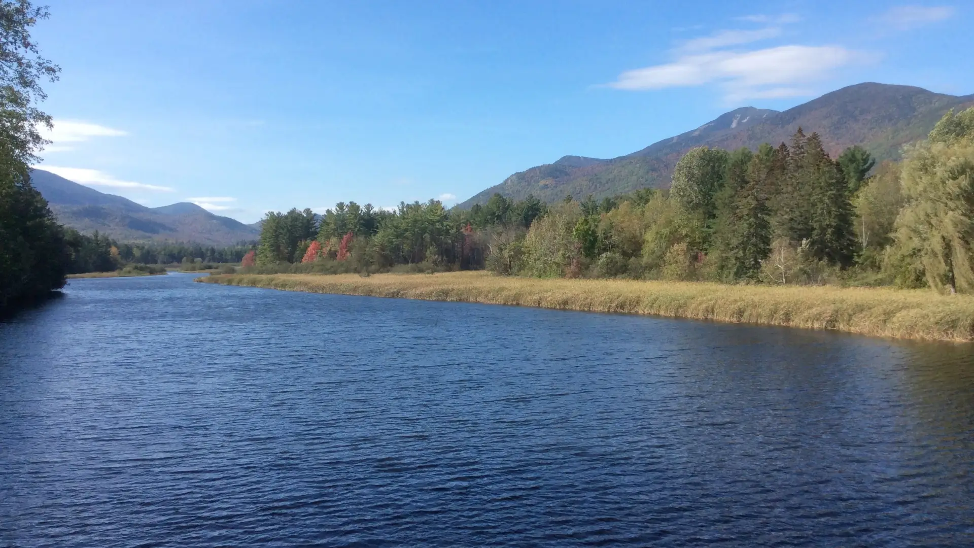 Some lovely mountain ranges are the backdrop at Franklin Falls Flow.
