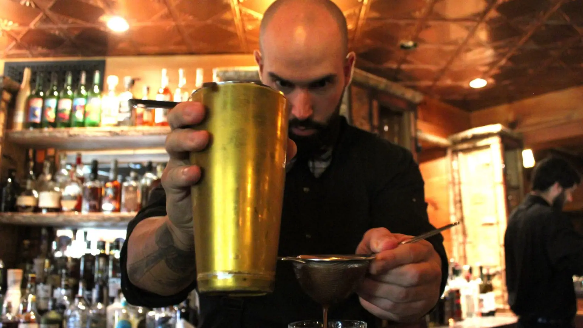 The mixology master at work.