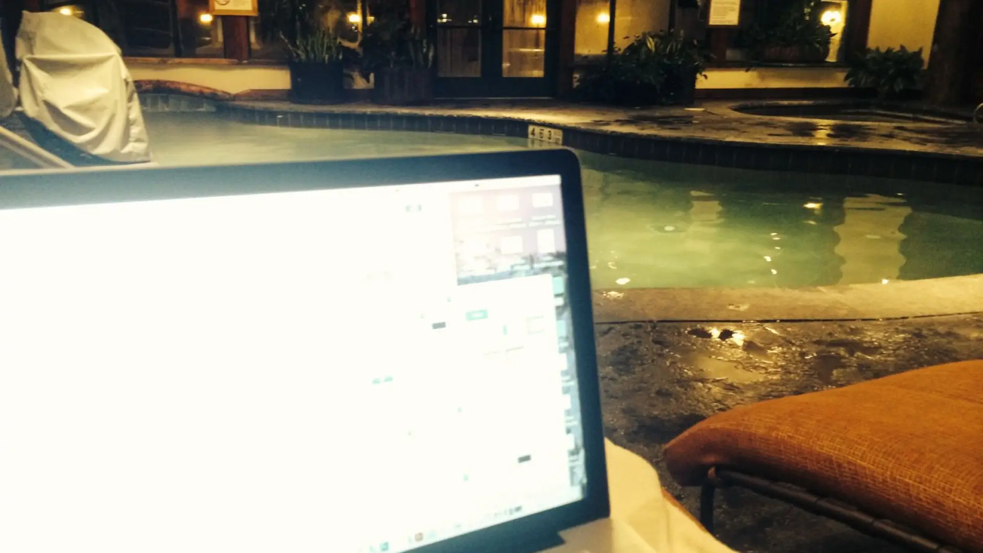Poolside blogging at the Whiteface Resort and Spa